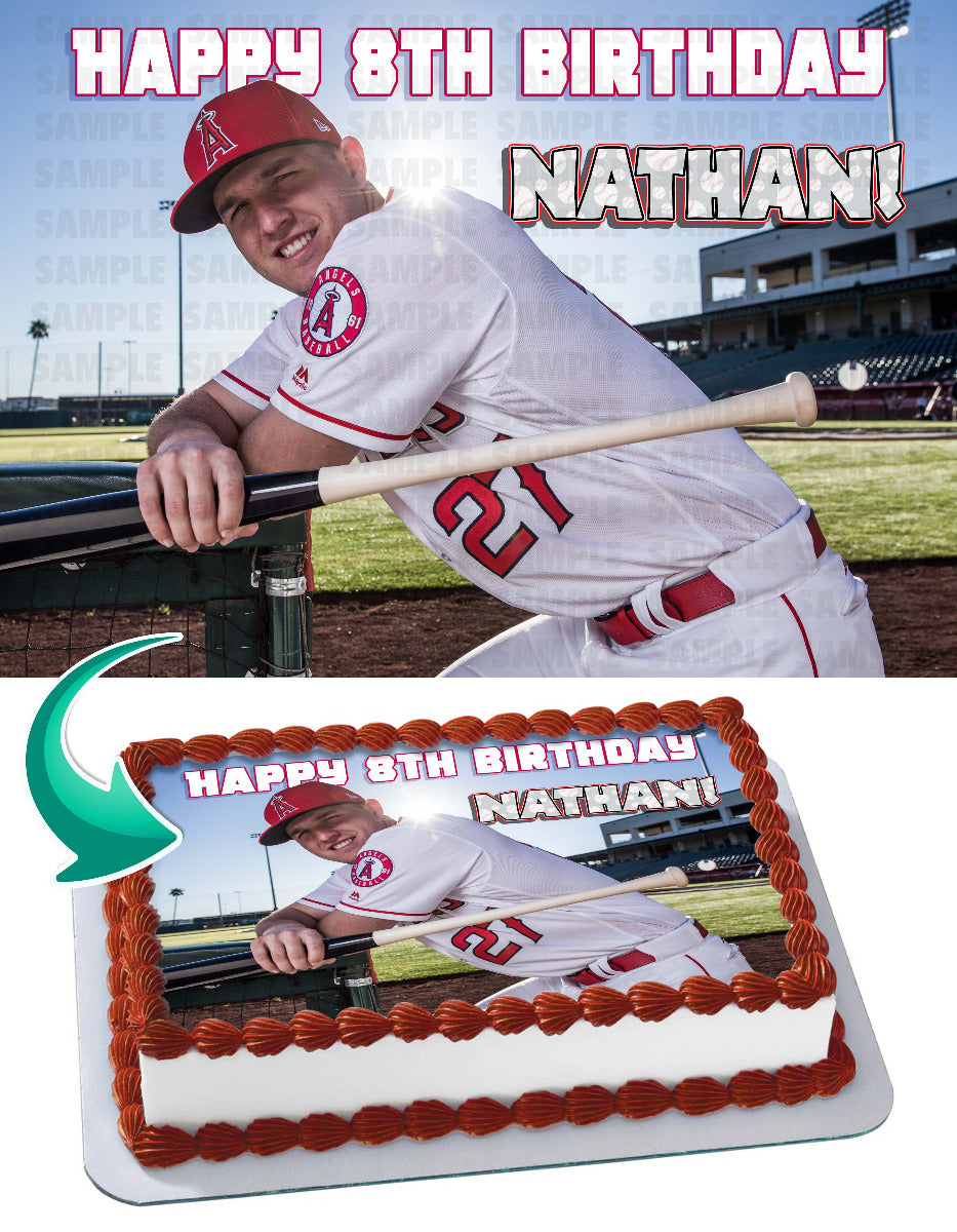 Mike Trout Los Angeles Angels Edible Cake Topper