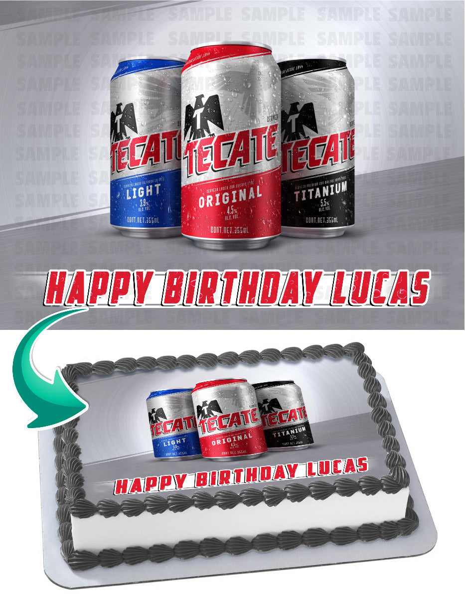 Tecate Beer Edible Cake Topper
