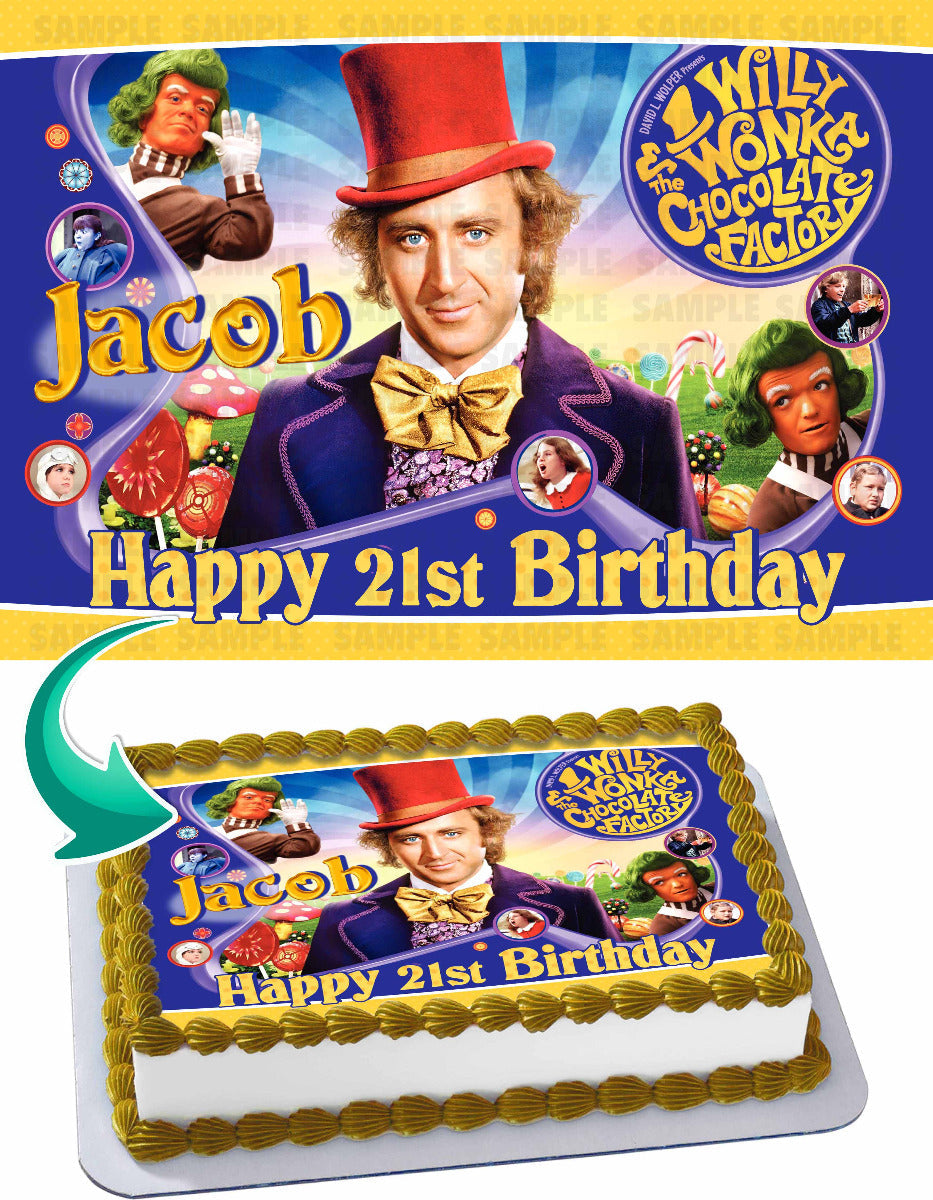 Willy Wonka Edible Cake Topper