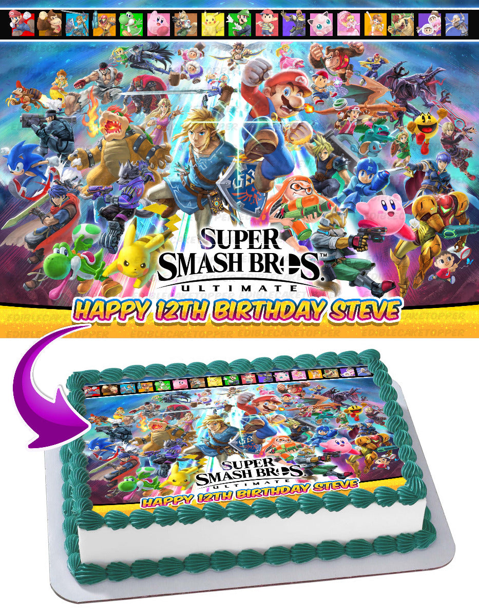 Super Smash Bros Ultimate Edible Cake Topper
