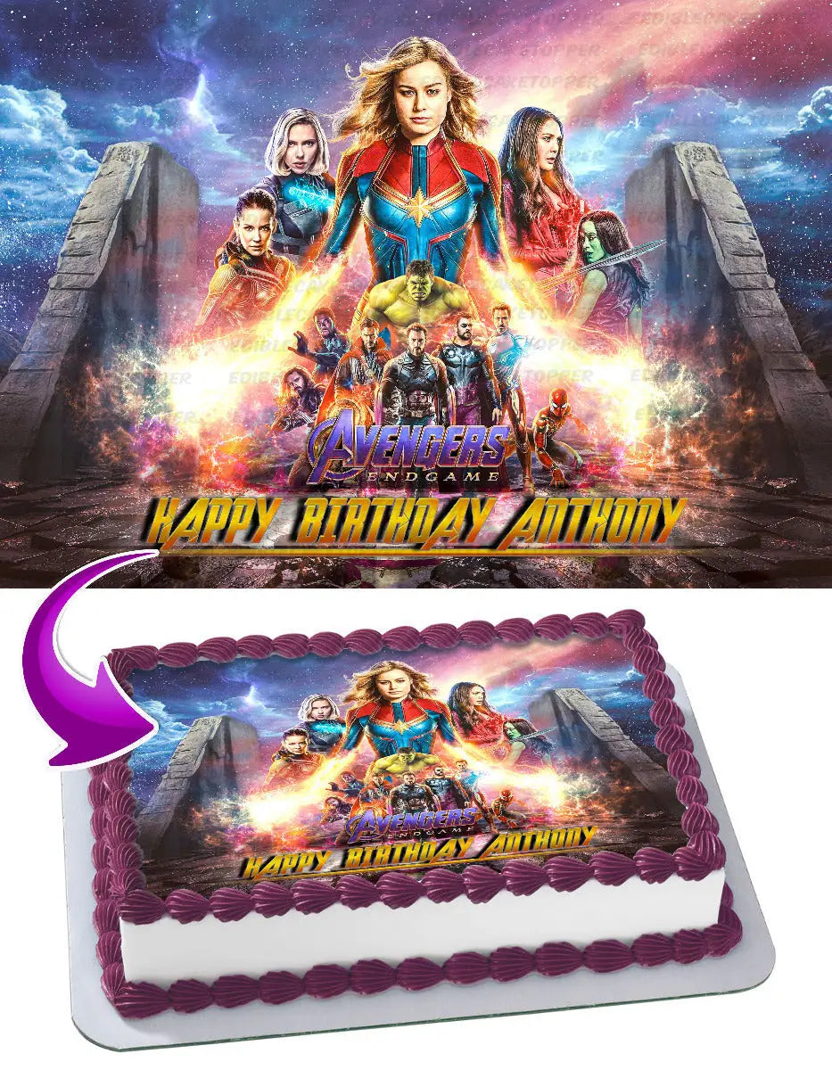 Avengers Endgame Edible Cake Topper