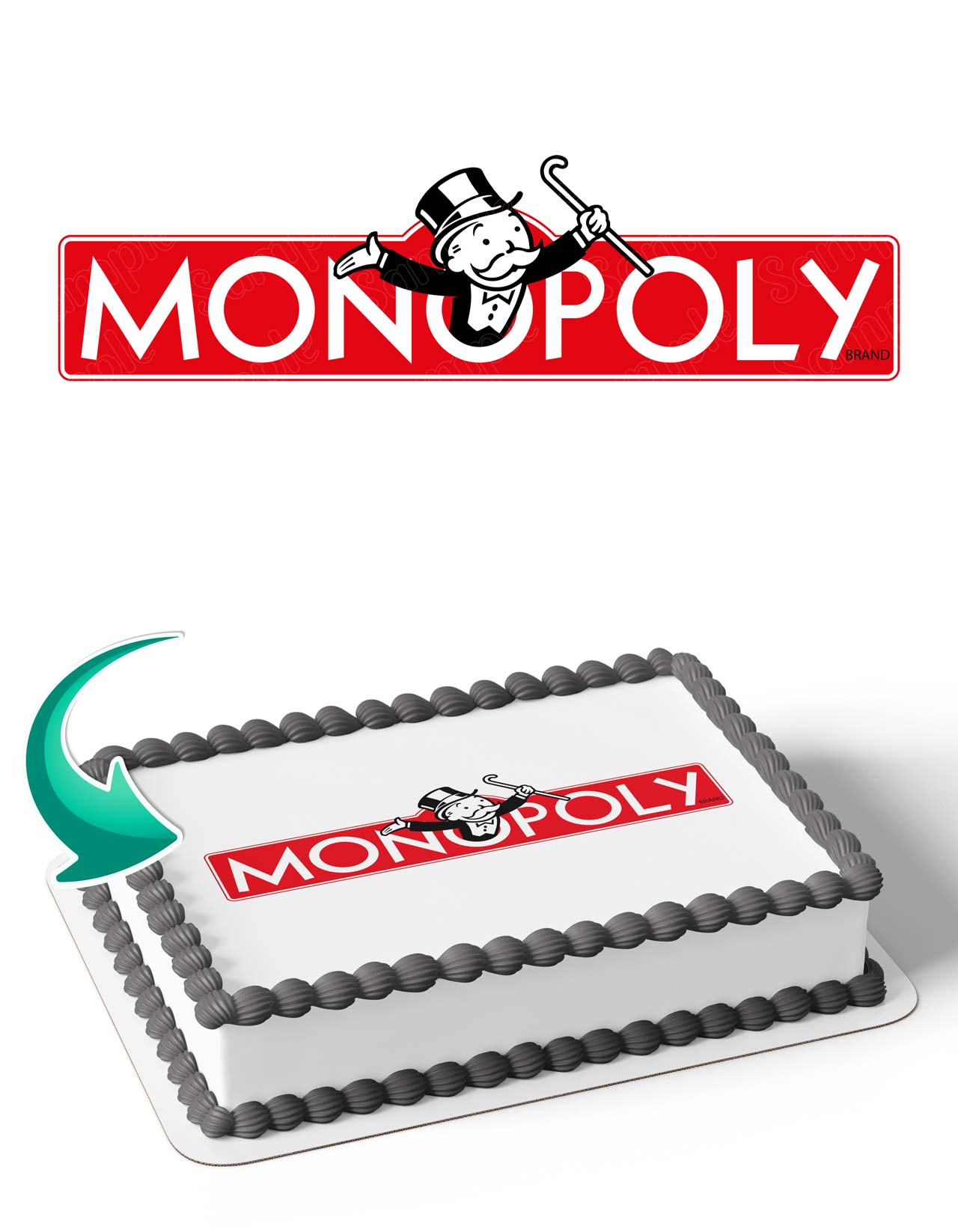 Monopoly Logo Cake Deco Wrap Edible Cake Topper