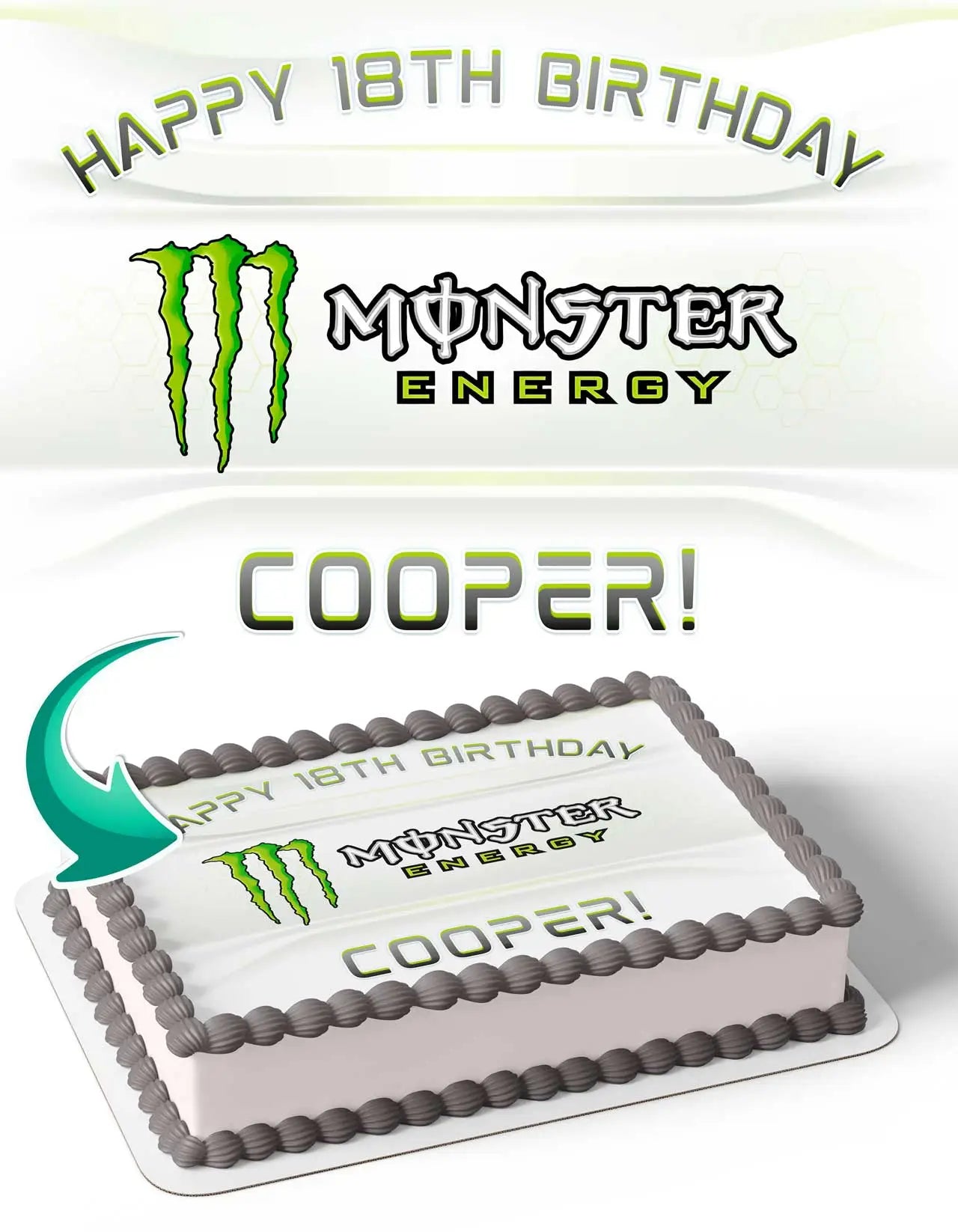 Monster Energy Edible Cake Topper