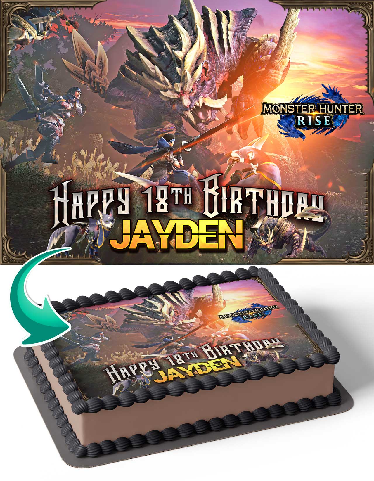 Monster Hunter Rise Edible Cake Topper