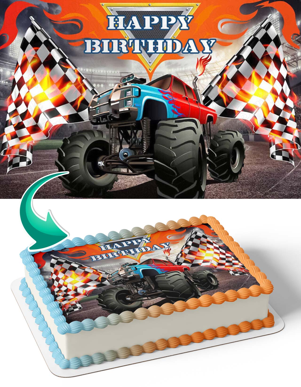 Monster Truck Big Truck Edible Cake Topper