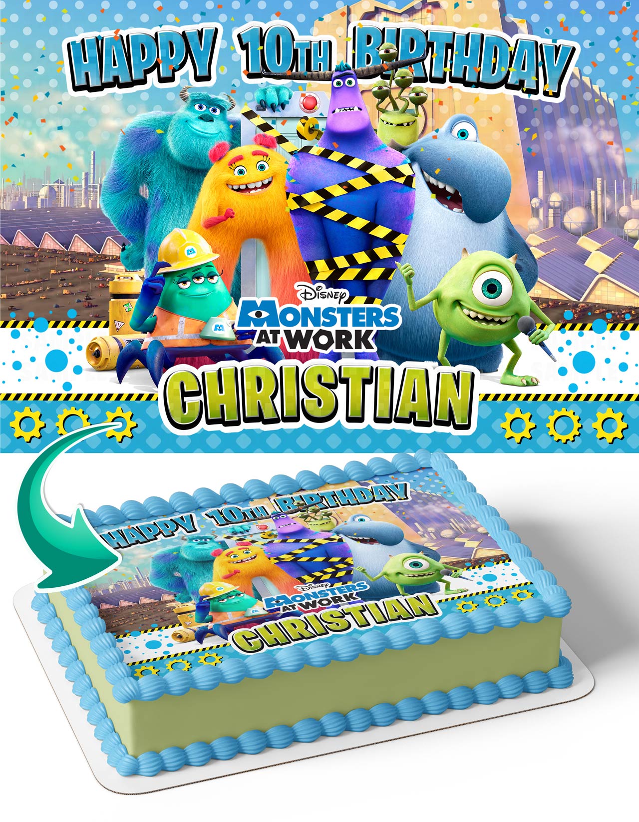 Monsters at Work Edible Cake Topper