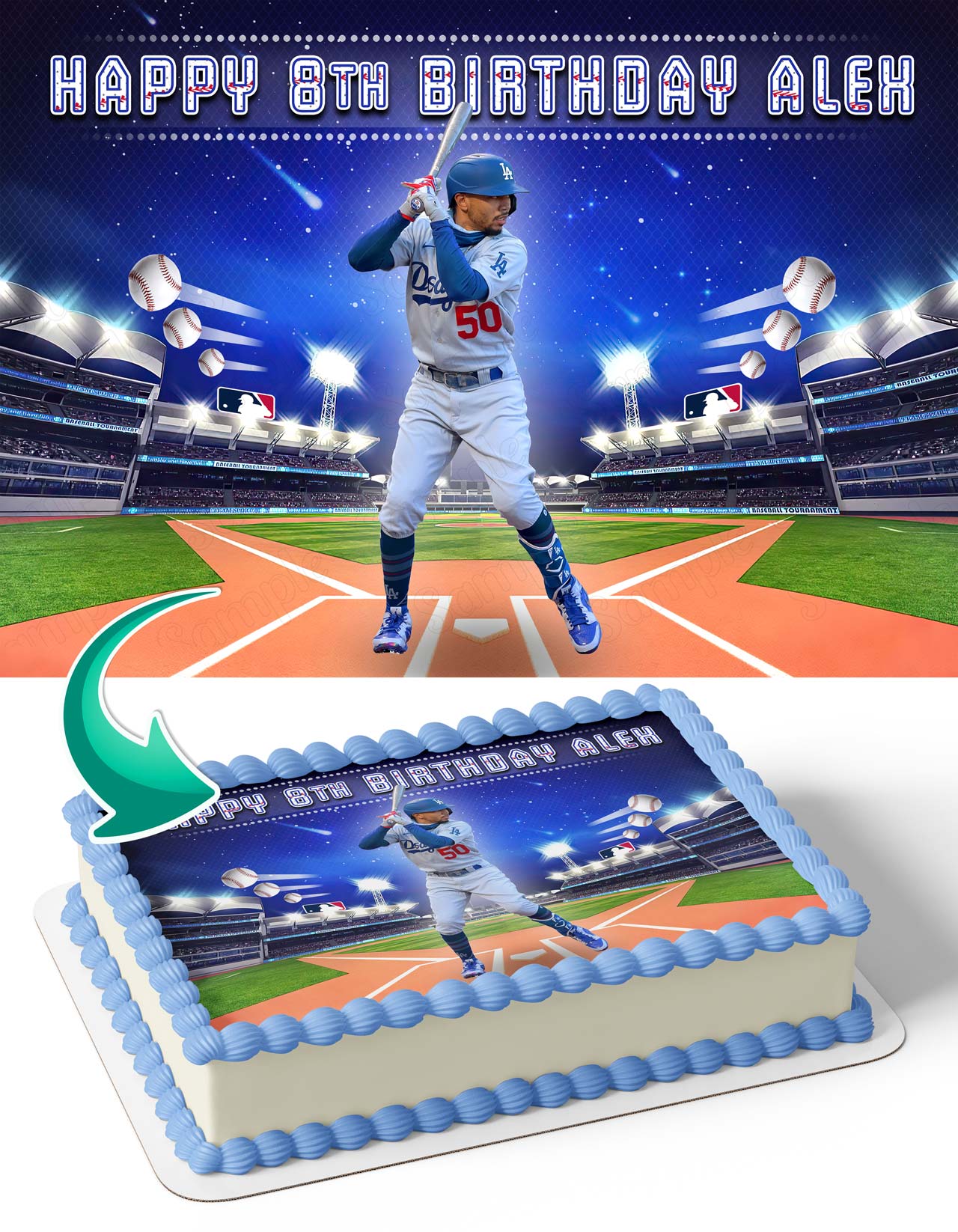 Mookie Betts Dodgers Edible Cake Topper