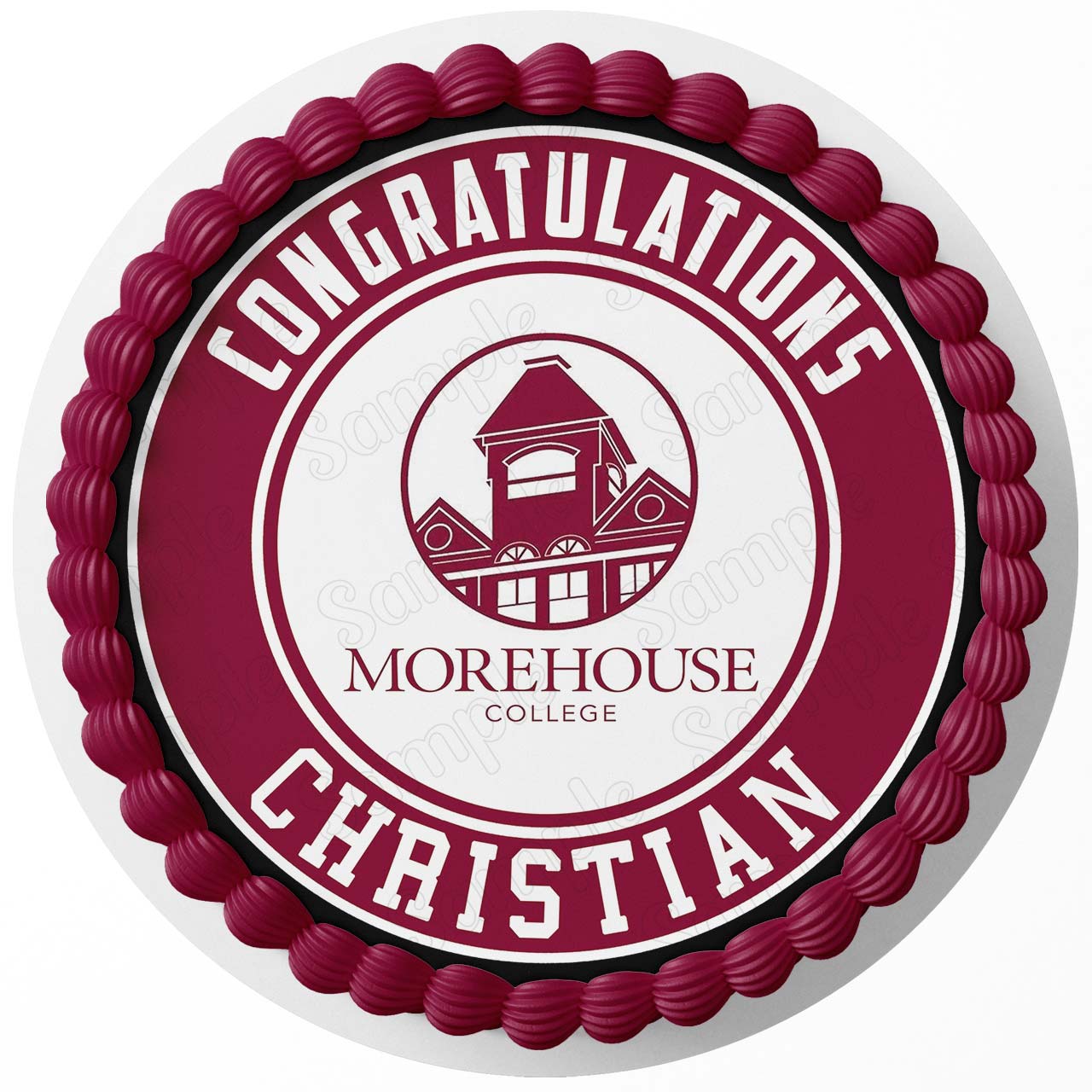 Morehouse College Round – Icing Sheet Birthday - Personalized Edible Cake Topper | Custom Icing Sheet | Birthday Cake Decoration | Photo Cake Image