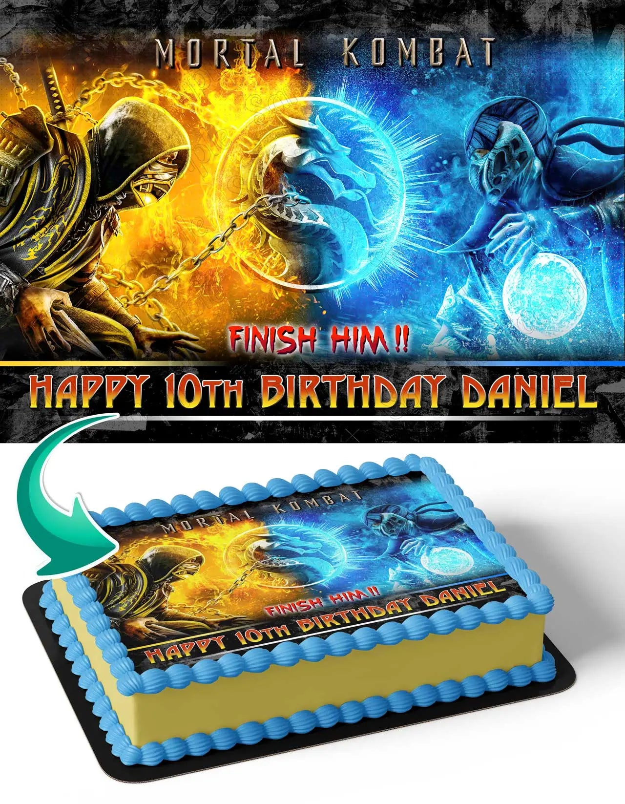 Mortal Kombat MC Edible Cake Topper