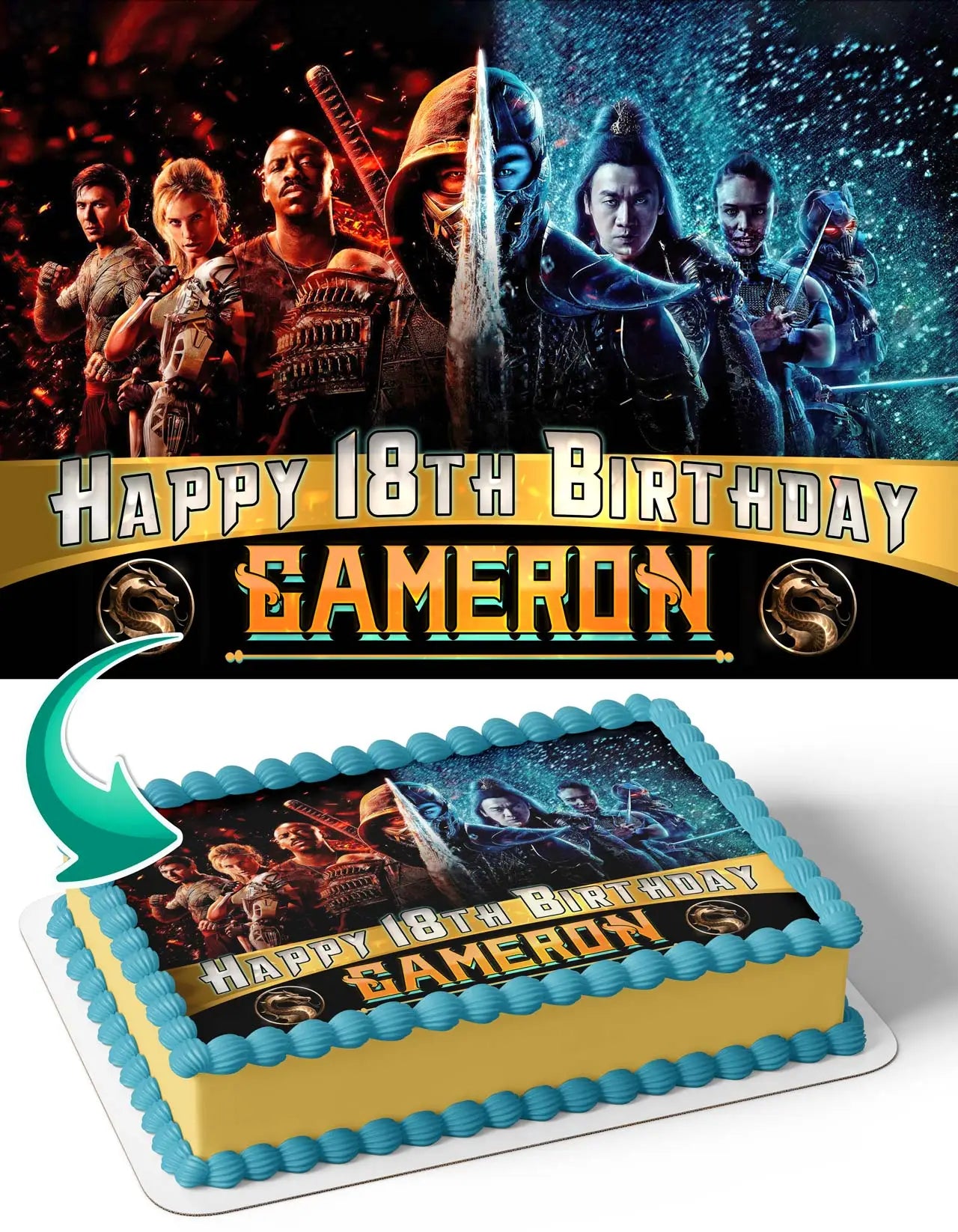 Mortal Kombat Movie Edible Cake Topper