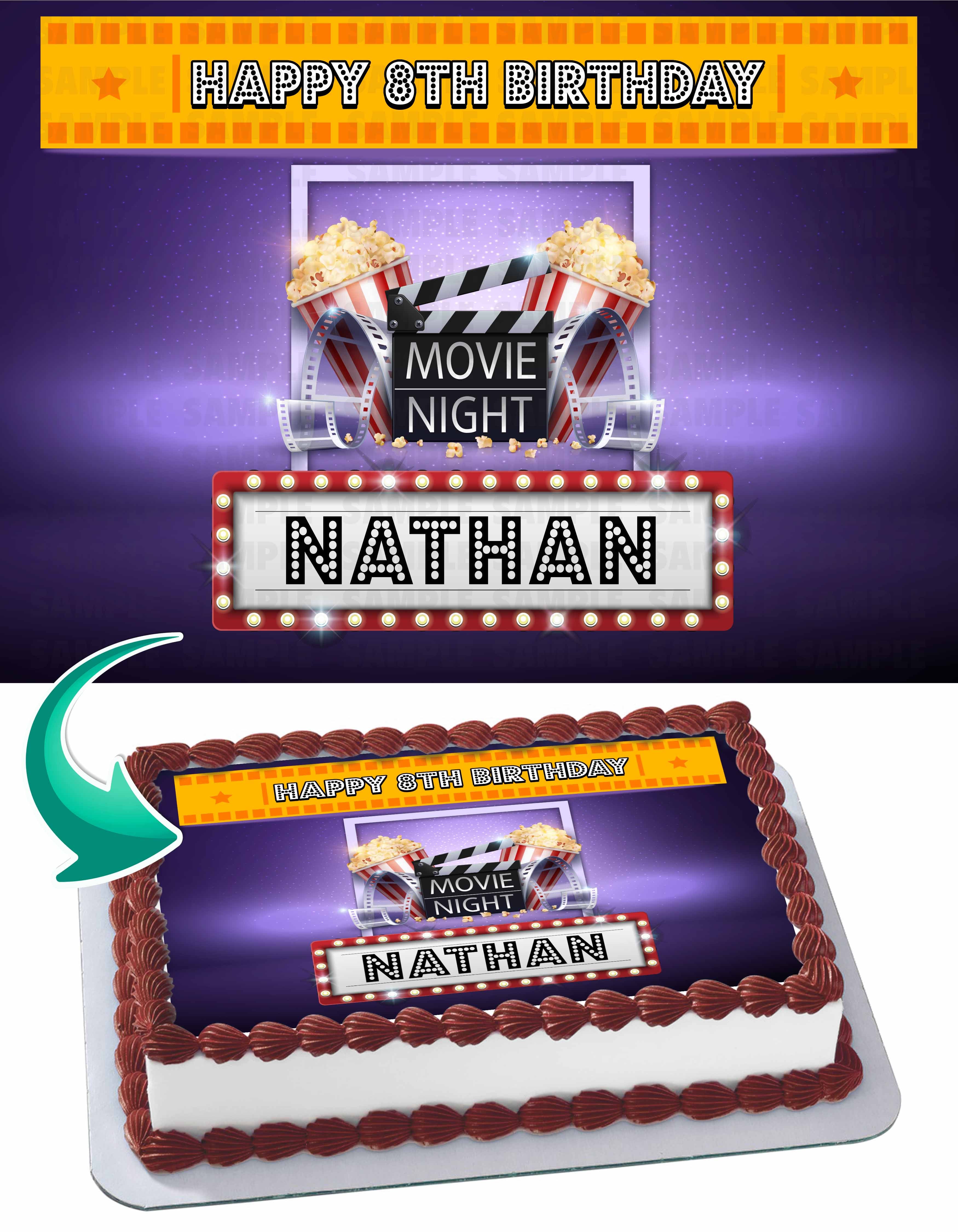 Movie Night Edible Cake Topper