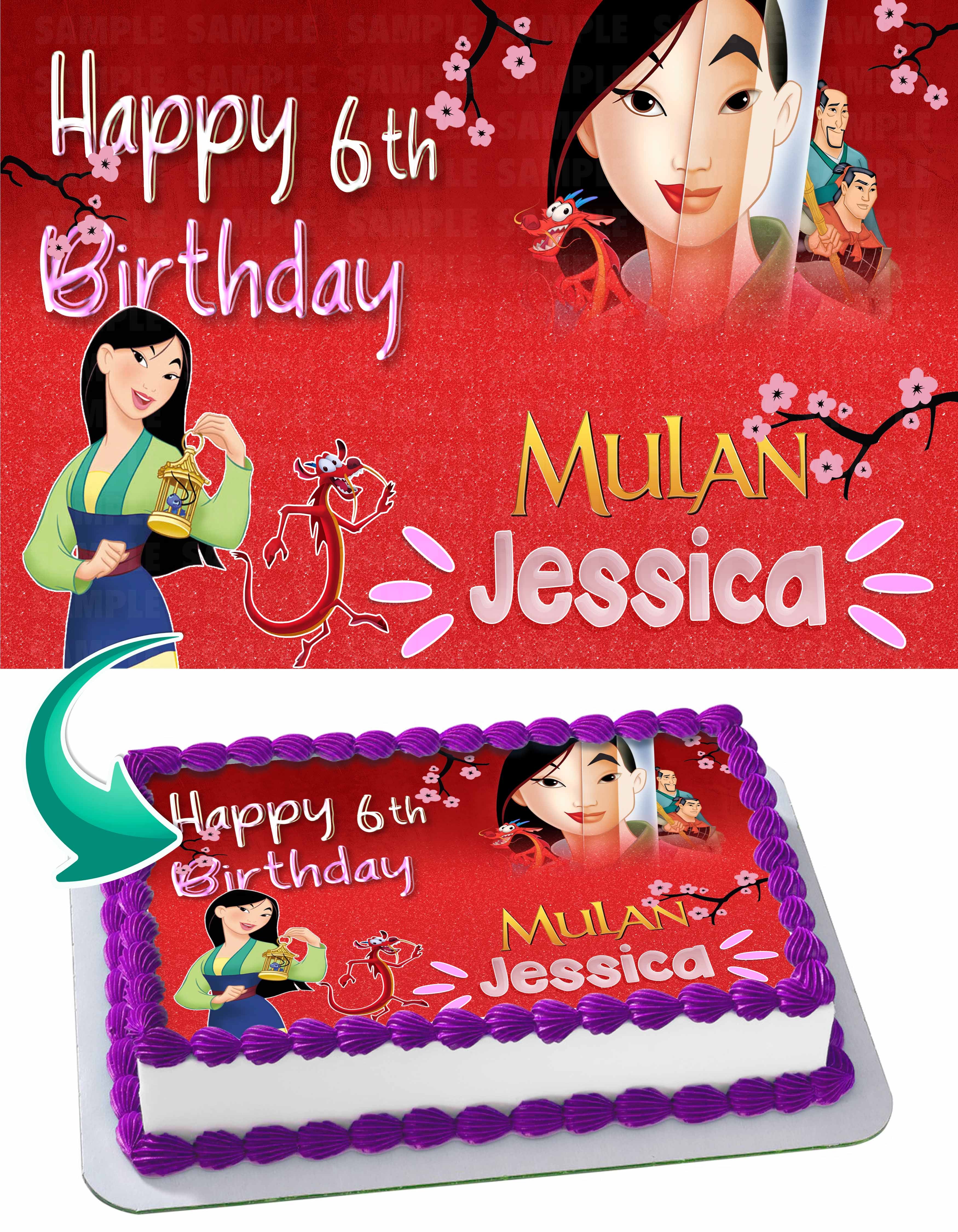 Mulan Edible Cake Topper
