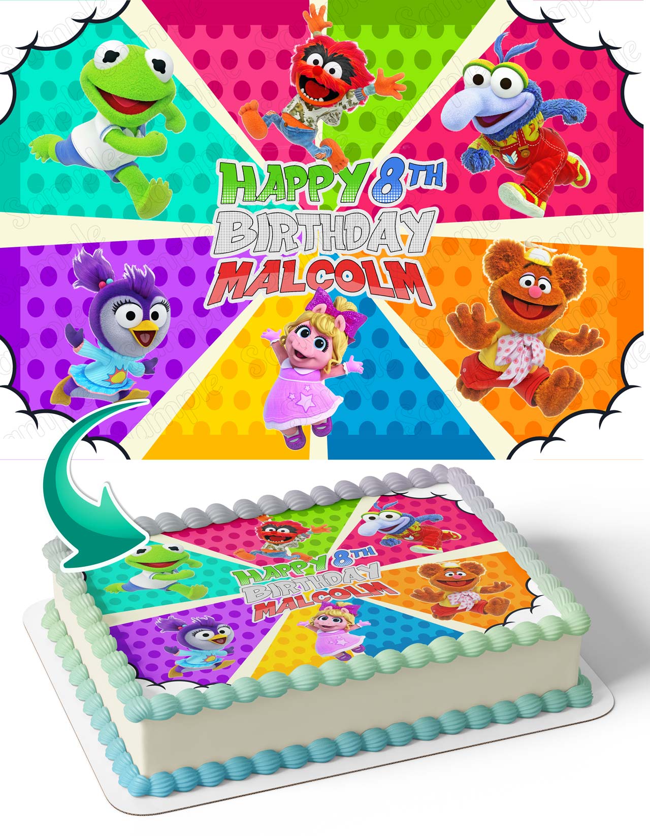 Muppet Babies Gonzo Kermit Animal Fozzie Edible Cake Topper