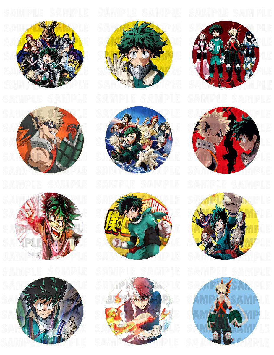 My Hero Academia Edible Cupcake Toppers – Round Icing Sheet Birth - Edible Cake Topper | Icing Sheet | Birthday Cake Decoration