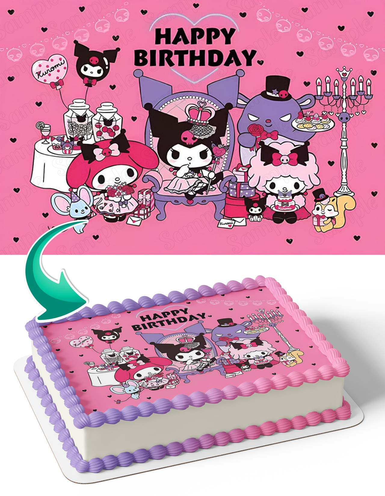 My Melody and Kuromi Edible Cake Topper