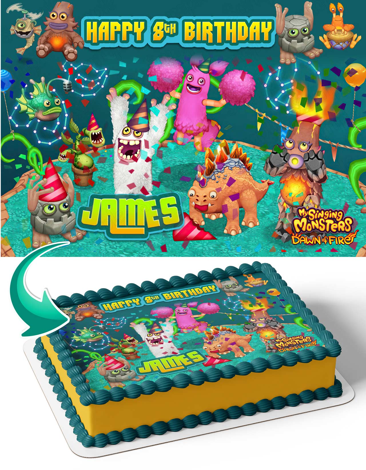 My Singing Monsters Dawn of Fire Edible Cake Topper