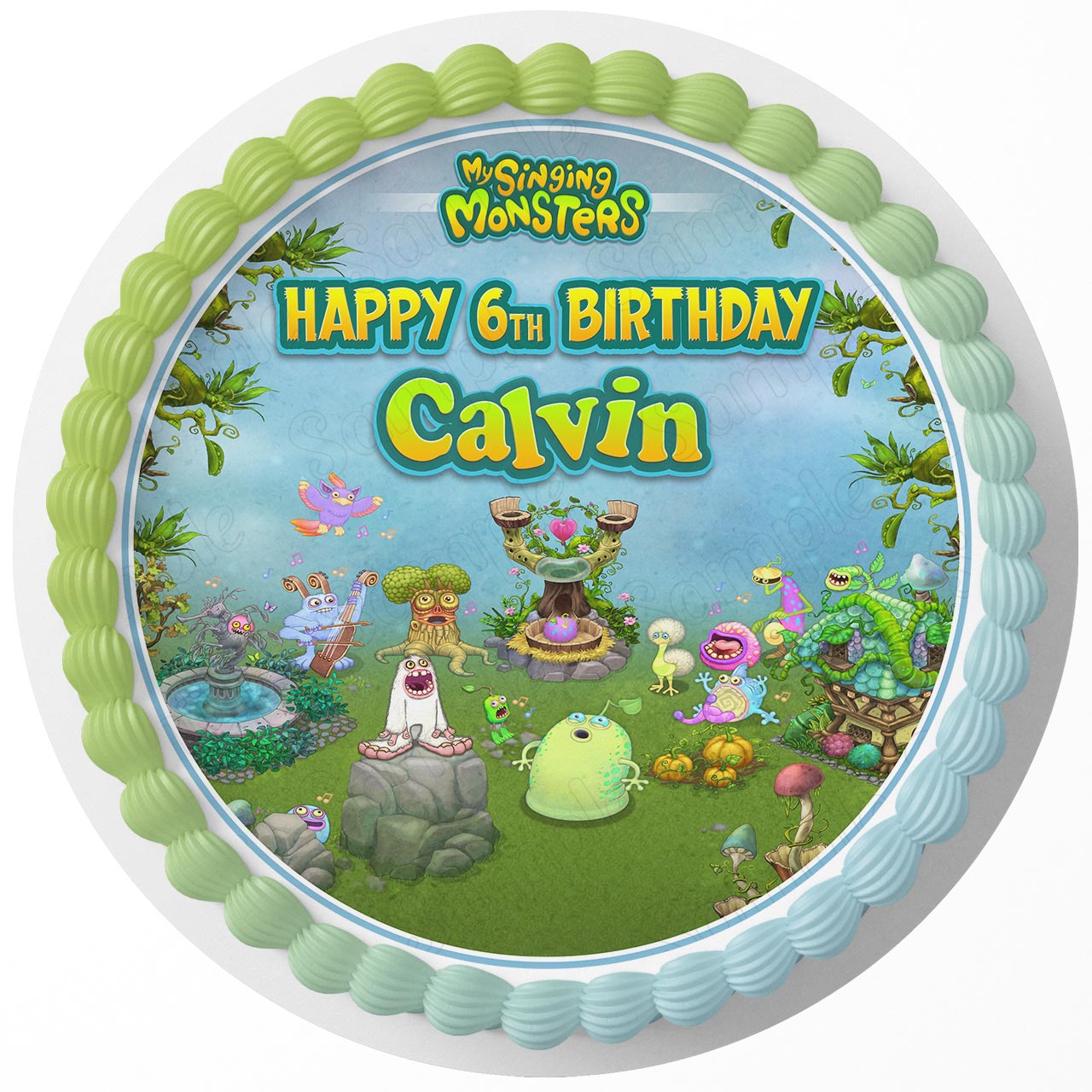 Singing Monsters Gamers Round – Icing Sheet Birthday - Personalized Edible Cake Topper | Custom Icing Sheet | Birthday Cake Decoration
