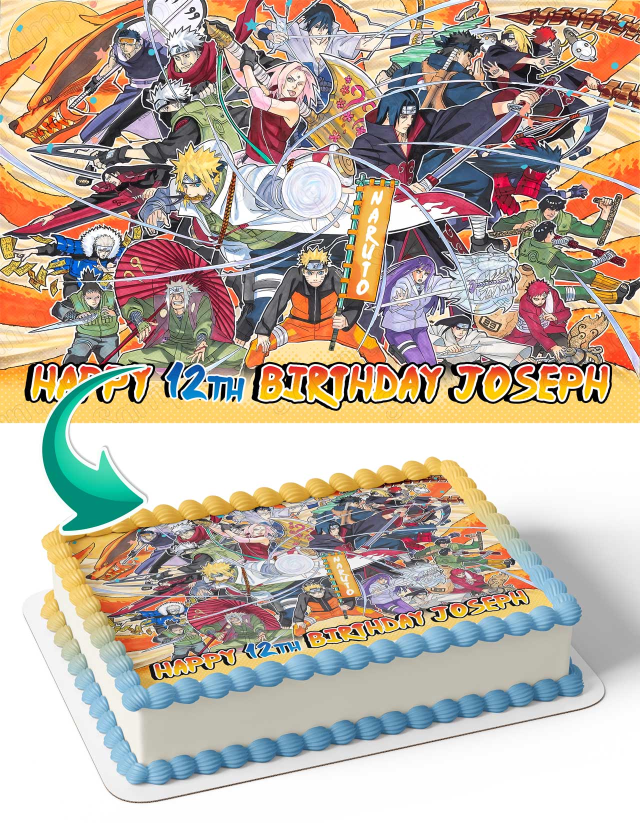 Naruto Akatsuki Jiraiya Edible Cake Topper