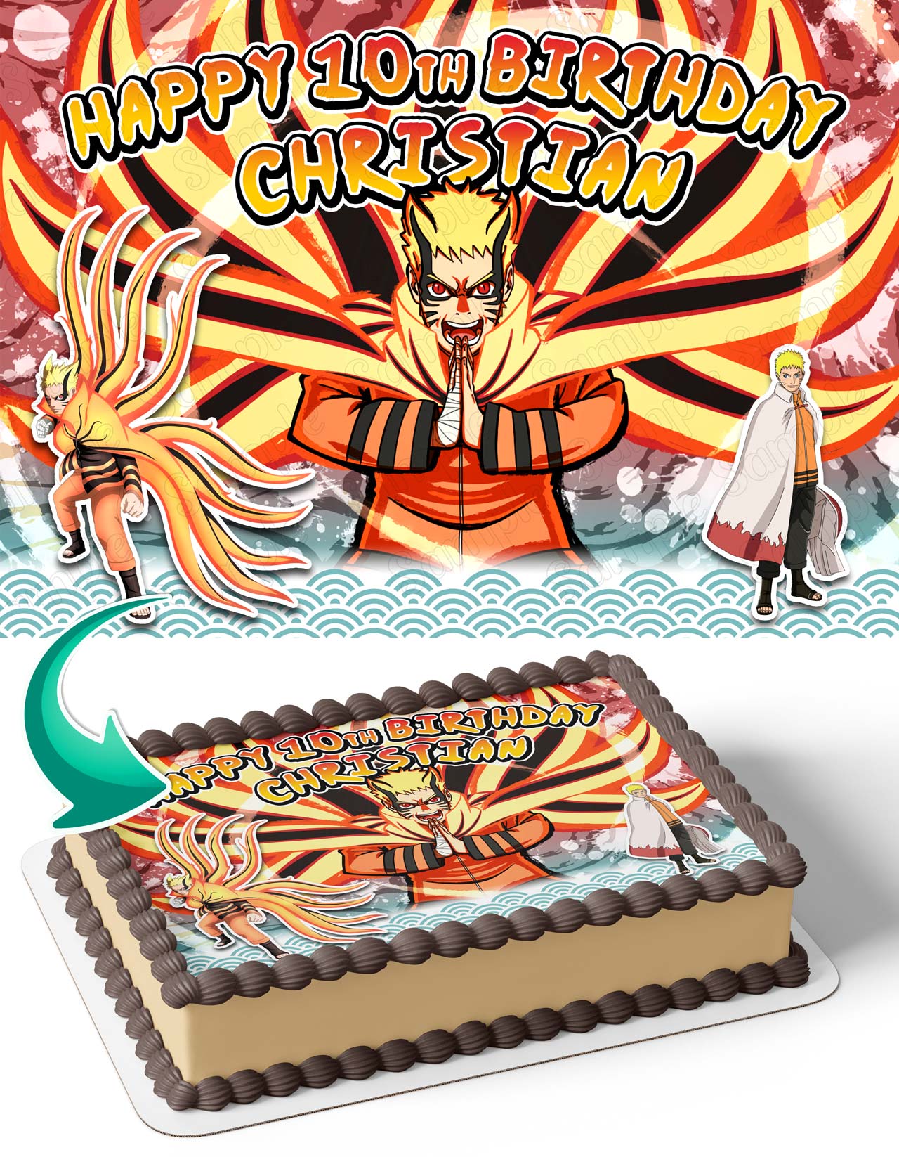 Naruto Baryon Mode Edible Cake Topper