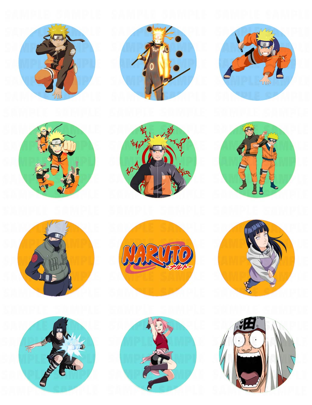 Naruto Edible Cupcake Toppers – Round Icing Sheet Birthday Party - Edible Cake Topper | Icing Sheet | Birthday Cake Decoration