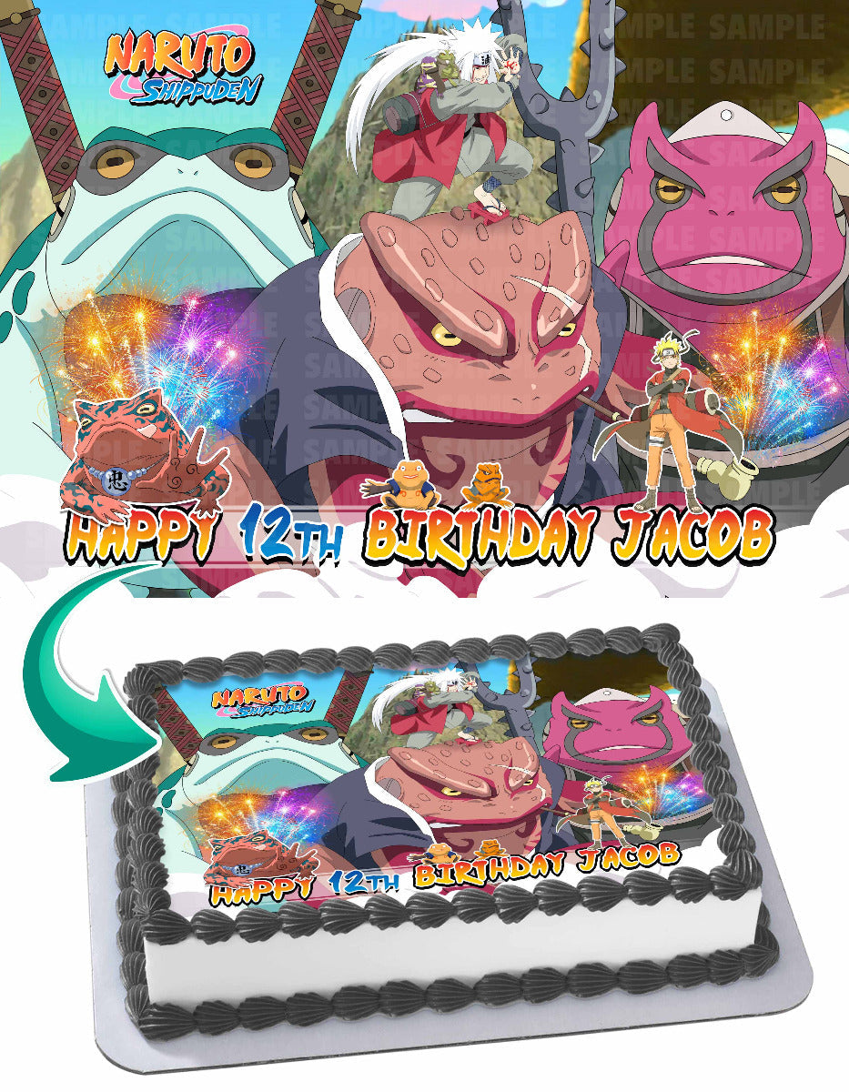 Naturo Shippuden Jiraiya Toads Edible Cake Topper