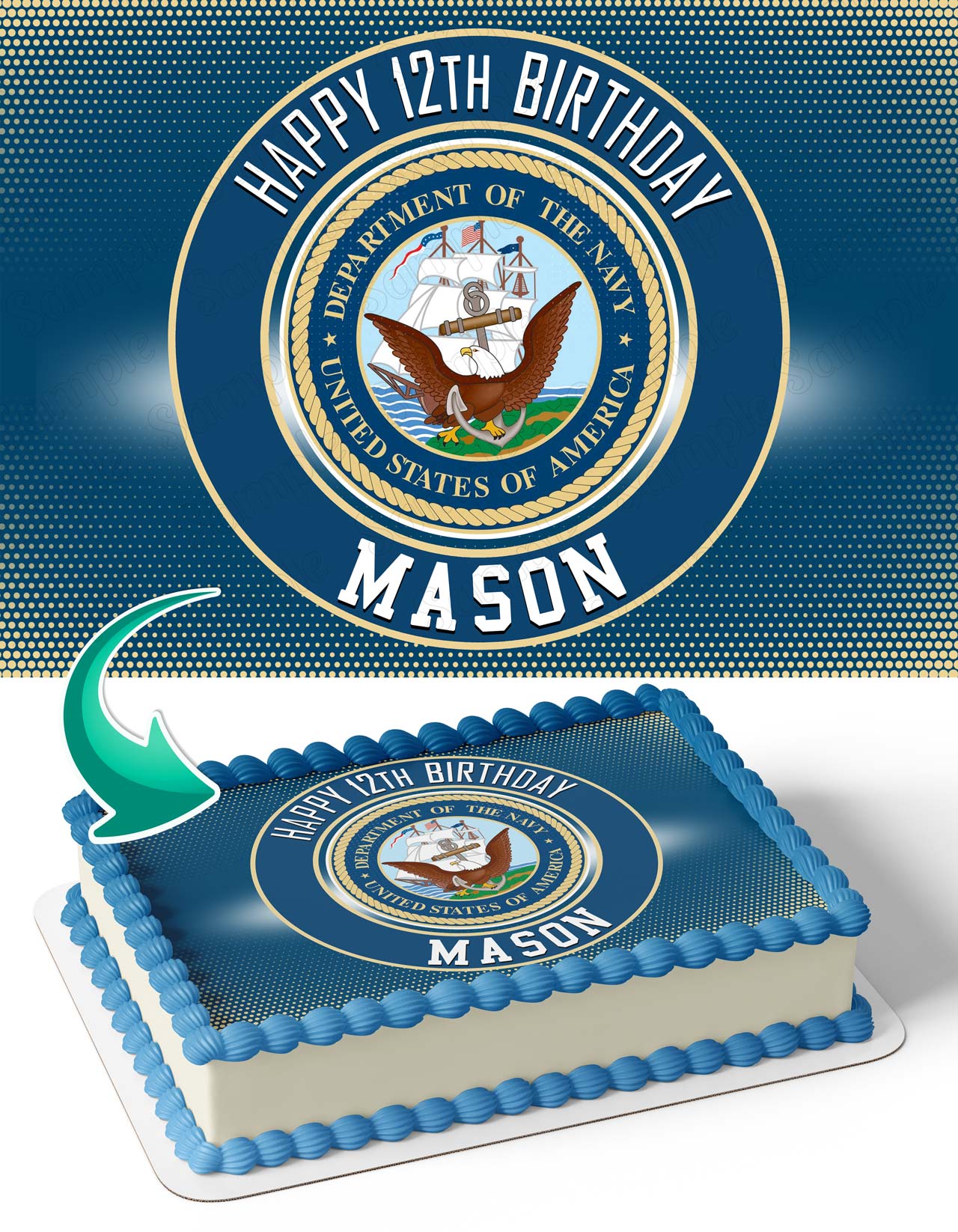 Navy Seal USN Edible Cake Topper