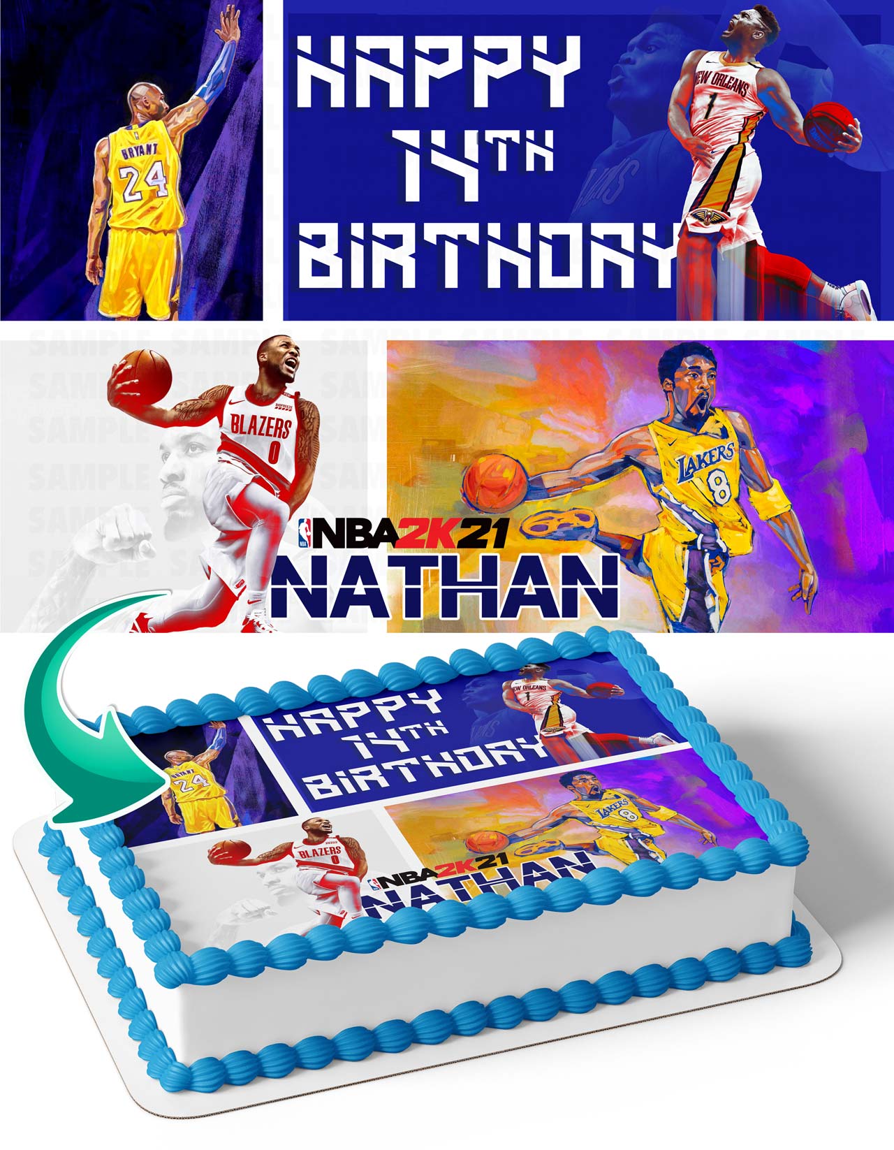 Basketball BK Edible Cake Topper