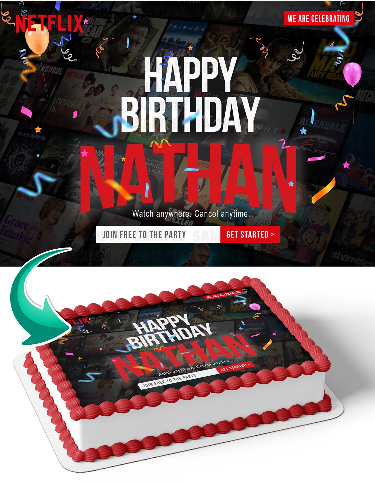 Netvideo Edible Cake Topper
