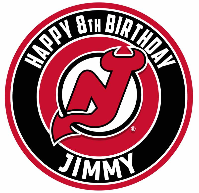 New Jersey Devils Round – Icing Sheet Birthday - Personalized Edible Cake Topper | Custom Icing Sheet | Birthday Cake Decoration | Photo Cake Image
