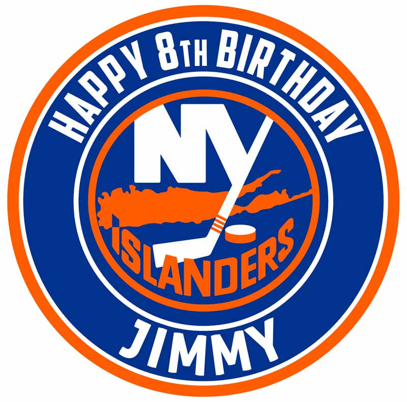 New York Islanders Round – Icing Sheet Birthday - Personalized Edible Cake Topper | Custom Icing Sheet | Birthday Cake Decoration