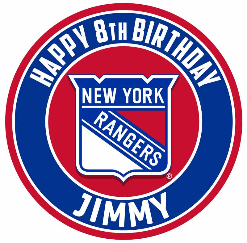 New York Rangers Round – Icing Sheet Birthday - Personalized Edible Cake Topper | Custom Icing Sheet | Birthday Cake Decoration | Photo Cake Image