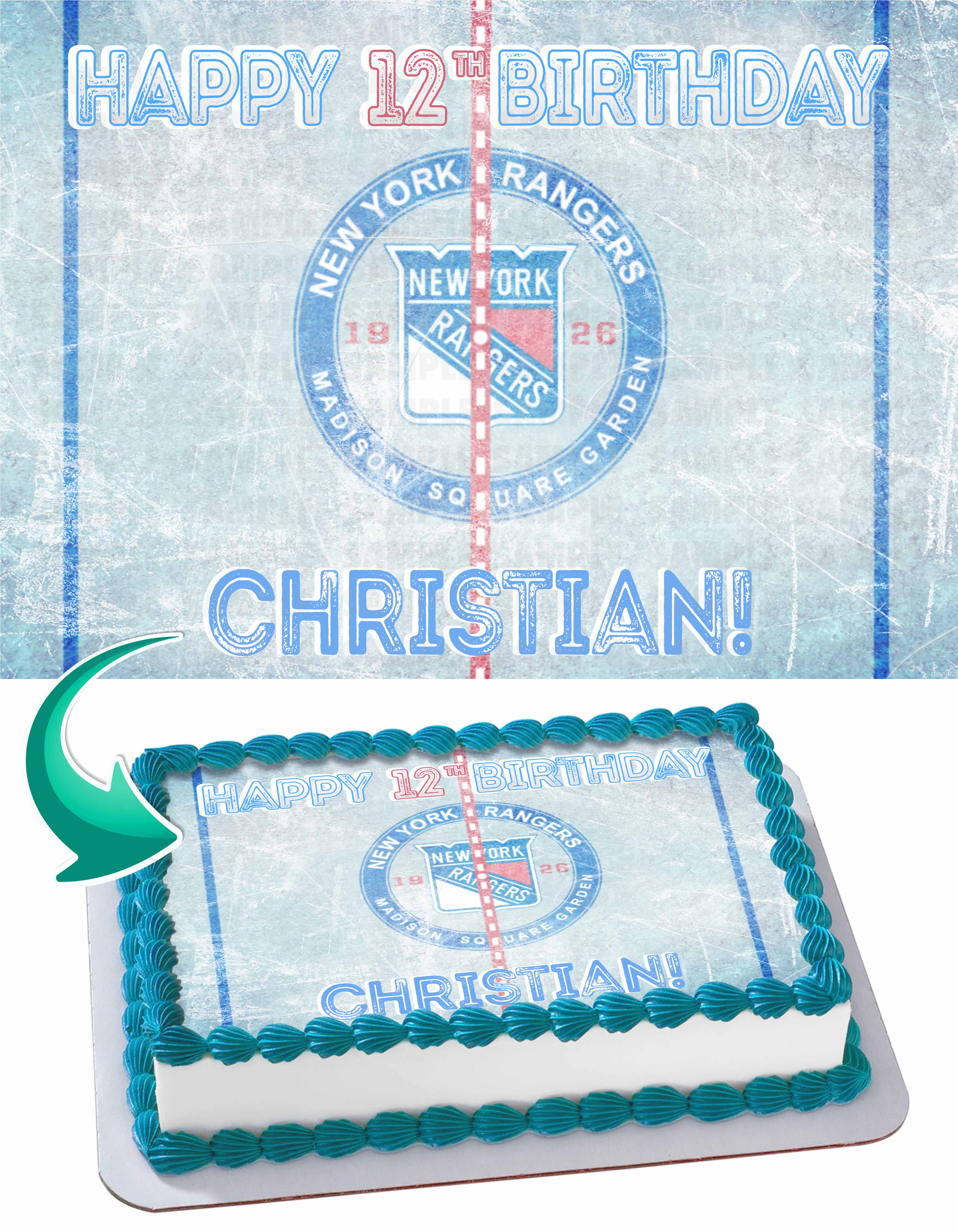 New York Rangerss Edible Cake Topper