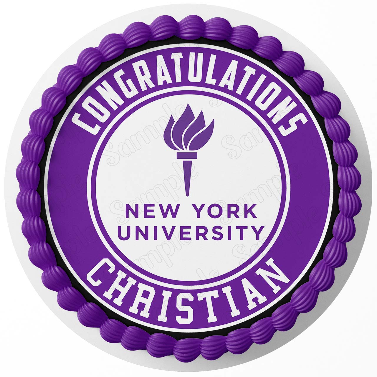 New York University Round – Icing Sheet Birthday - Personalized Edible Cake Topper | Custom Icing Sheet | Birthday Cake Decoration