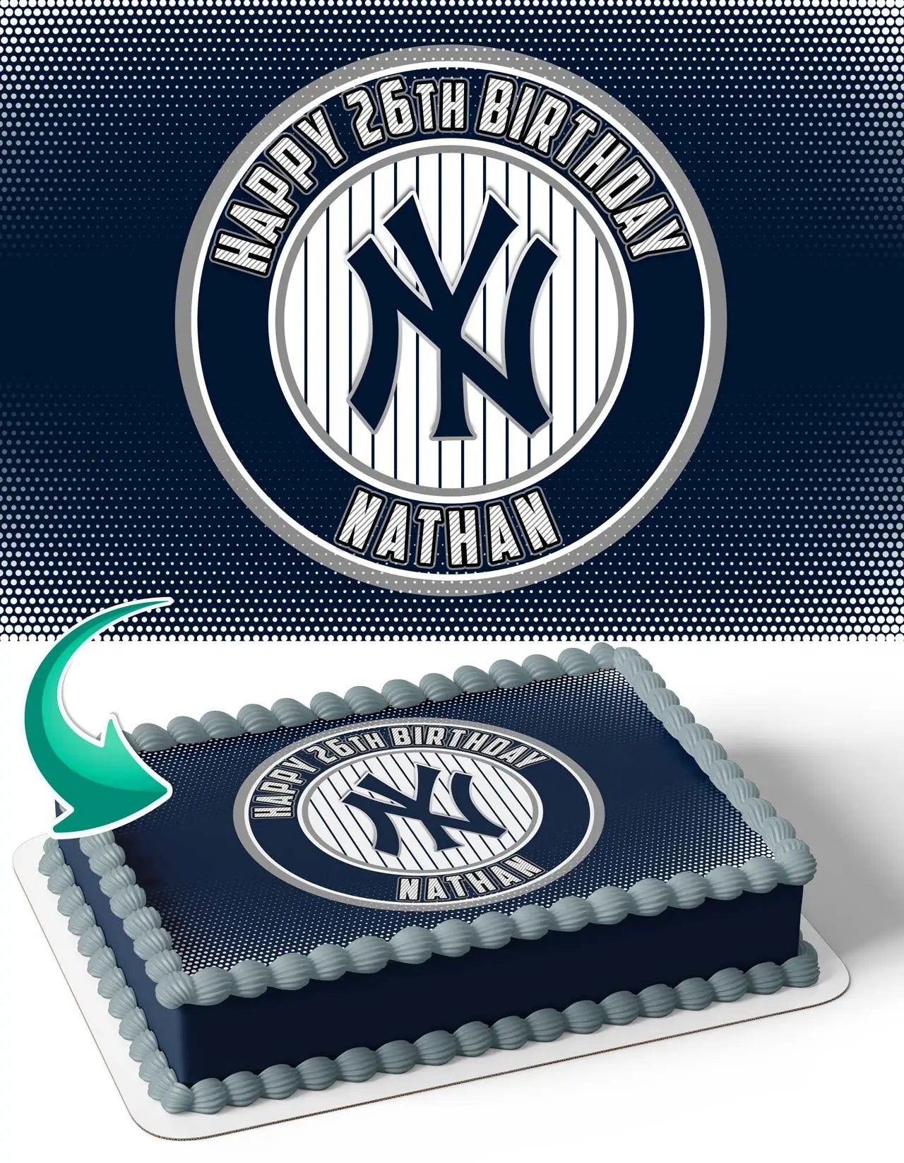 New York Yankees NY Edible Cake Topper