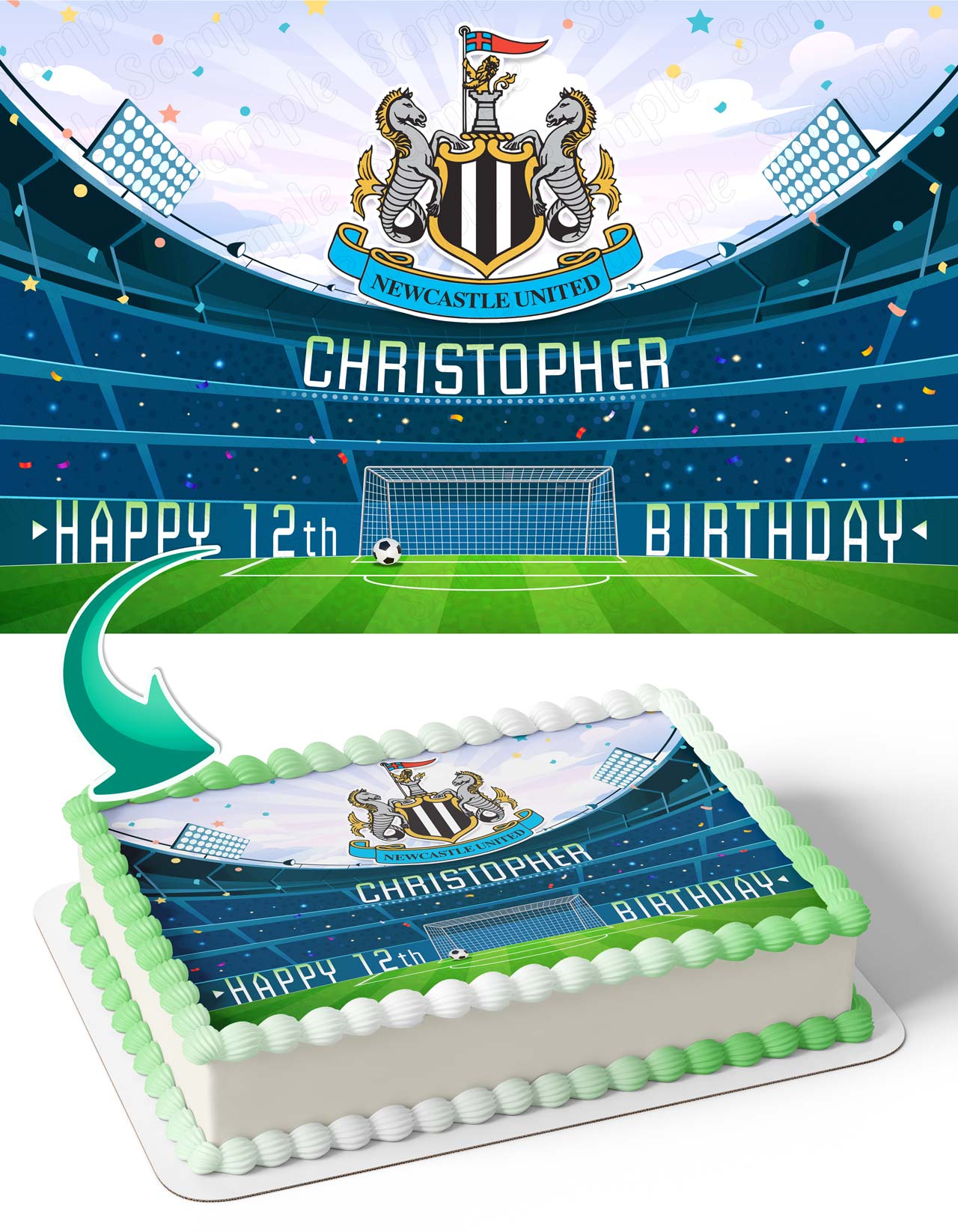 Newcastle United FC Edible Cake Topper