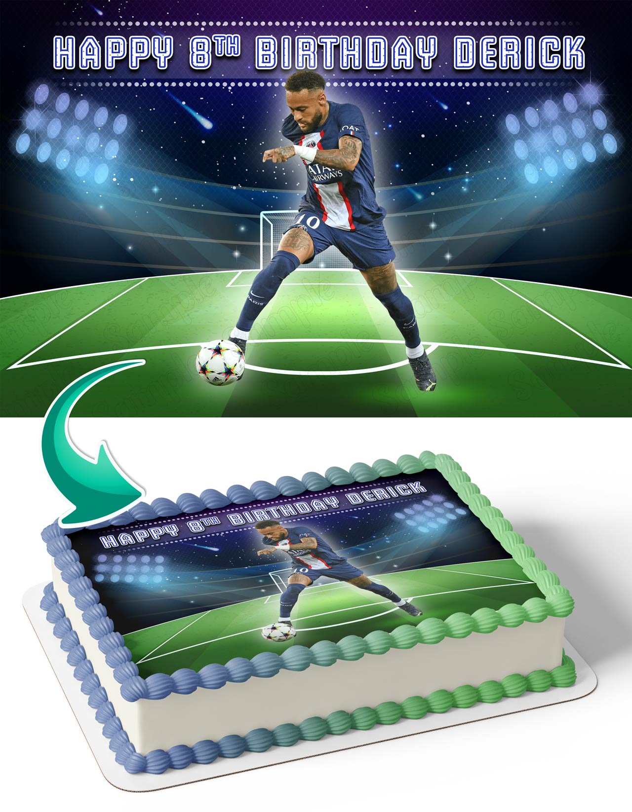 Neymar Star Soccer Edible Cake Topper