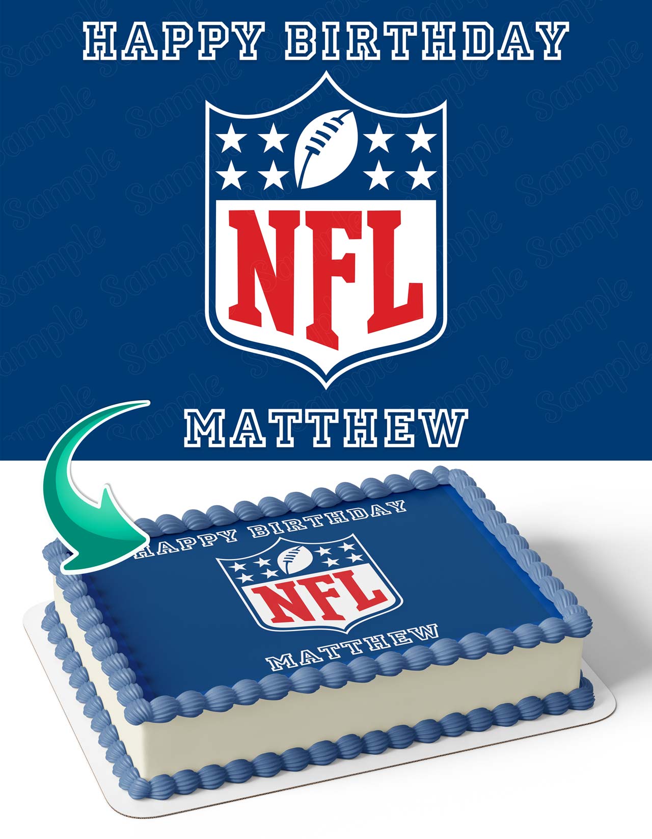 FootBall Logo FootBall Edible Cake Topper