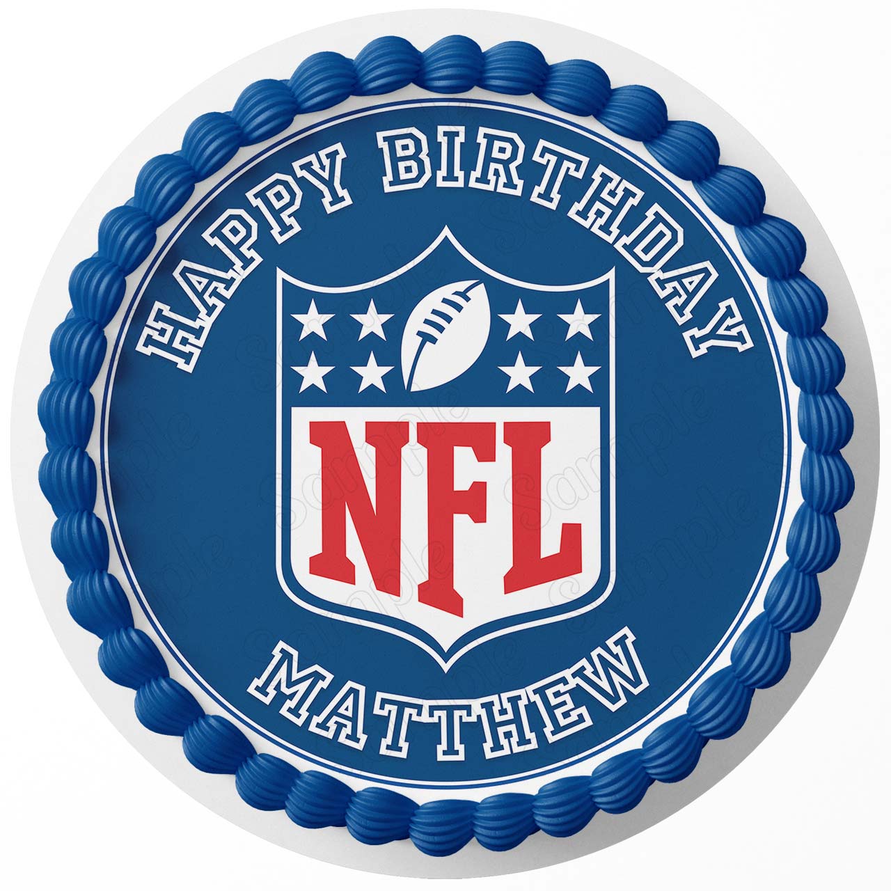 American Football Sport Fan Round – Icing Sheet Birthday - Personalized Edible Cake Topper | Custom Icing Sheet | Birthday Cake Decoration