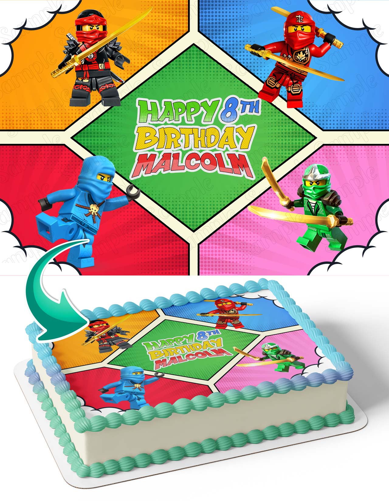 Ninjago Crew Leghos Edible Cake Topper
