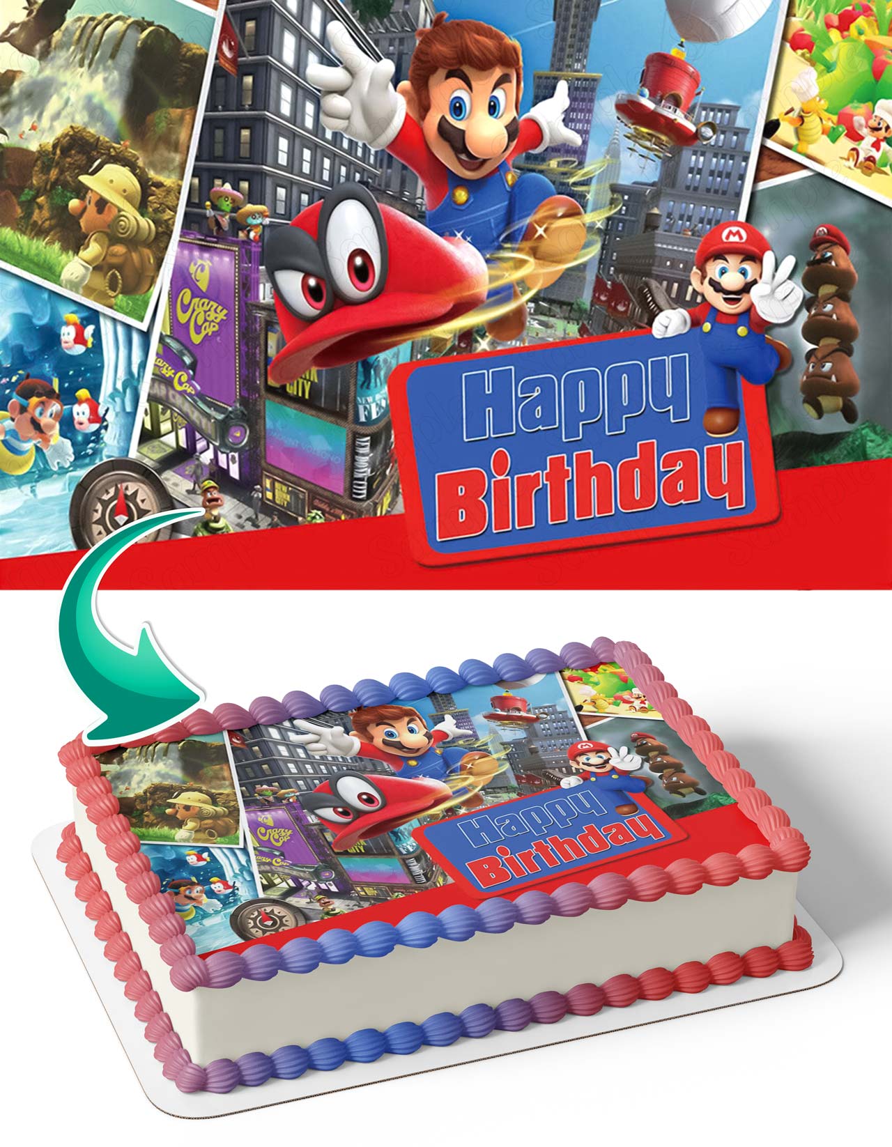 Gaming Mario Friends CB Edible Cake Topper