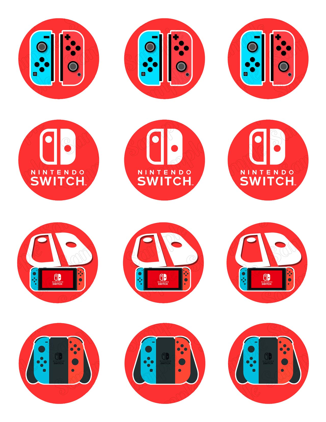 Nintemdo Switch Gamers Edible Cupcake Toppers – Round Icing Sheet Birthd - Edible Cake Topper | Icing Sheet | Birthday Cake Decoration