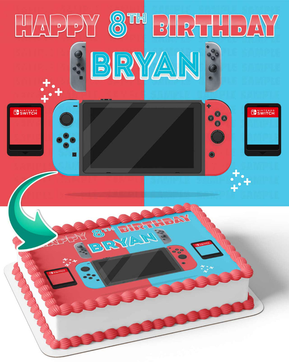 Gaming Switch JoyCon Edible Cake Topper