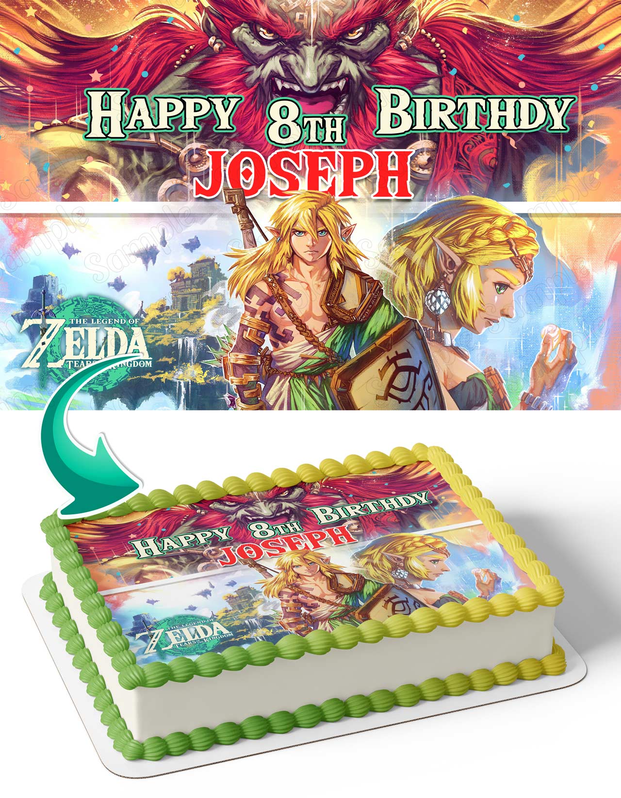 Gaming The Legend of Zelda Tears of the Kingdom Edible Cake Topper