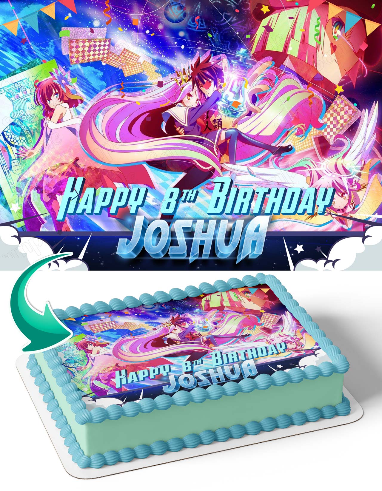 No Game No Life Edible Cake Topper