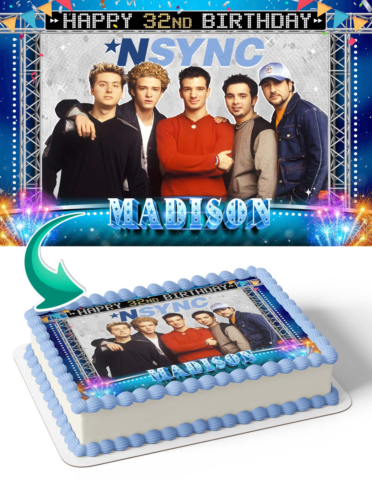 NSYNC Band Edible Cake Topper