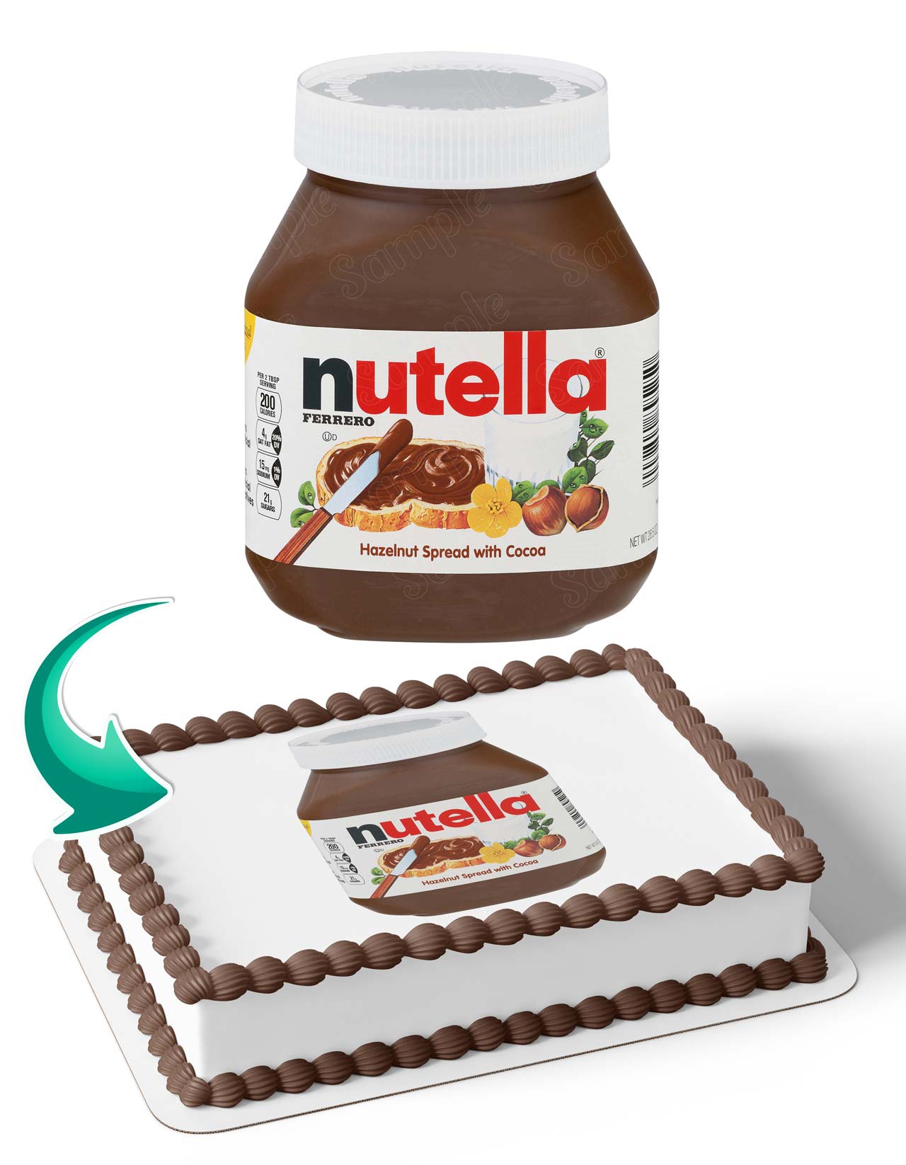 Nutella Bottle Cake Deco Wrap Edible Cake Topper