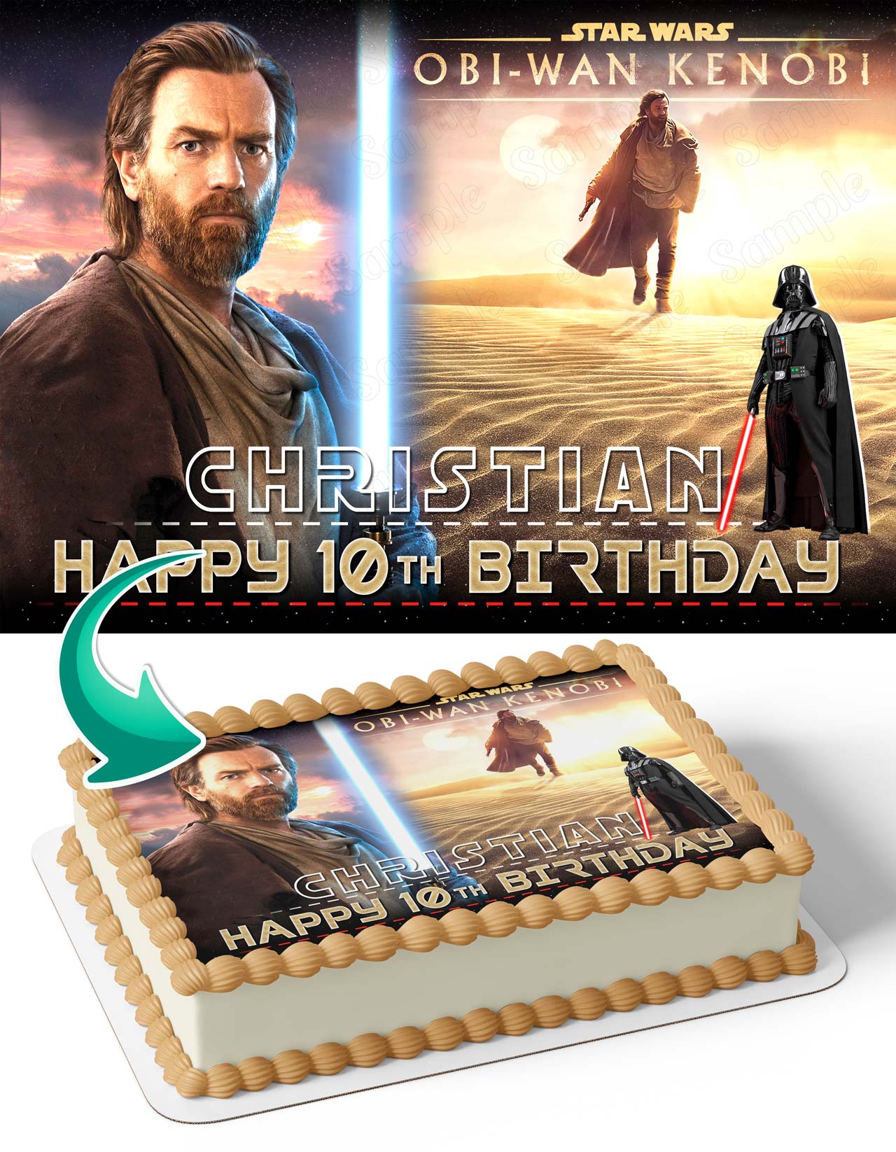 Obi Wan Kenobi Edible Cake Topper