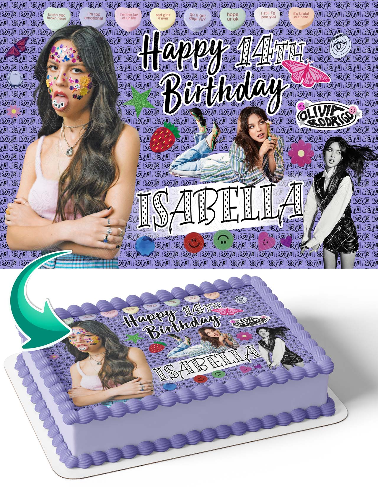 Olivia Rodrigo Edible Cake Topper