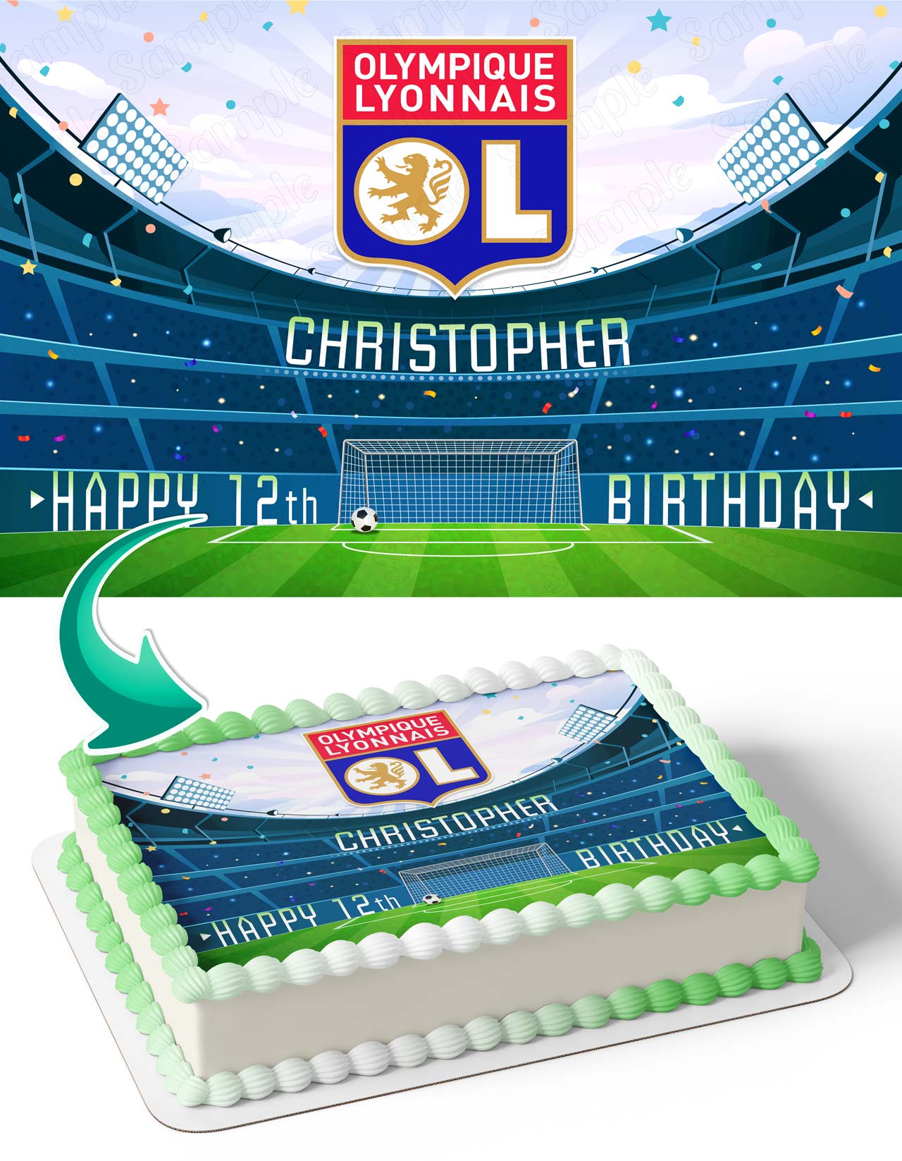 Olympique Lyonnais Edible Cake Topper