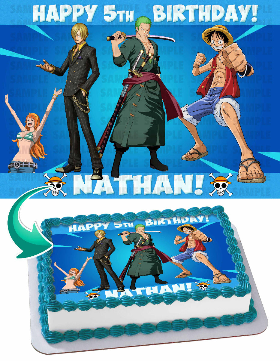 Piece Kids Luffy Luffy Zoro Nami Sanji Edible Cake Topper